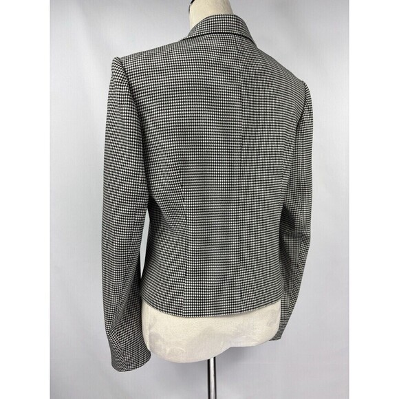 Ralph Lauren Purple Label Blazer Black White Houndstooth Puppytooth 8 Zip Close - Picture 2 of 12